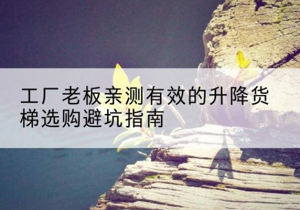 禹城升降货梯怎么选-工厂老板亲测有效的升降货梯选购避坑指南